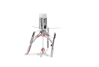 红白相间的钻井巨型机 3D 插图